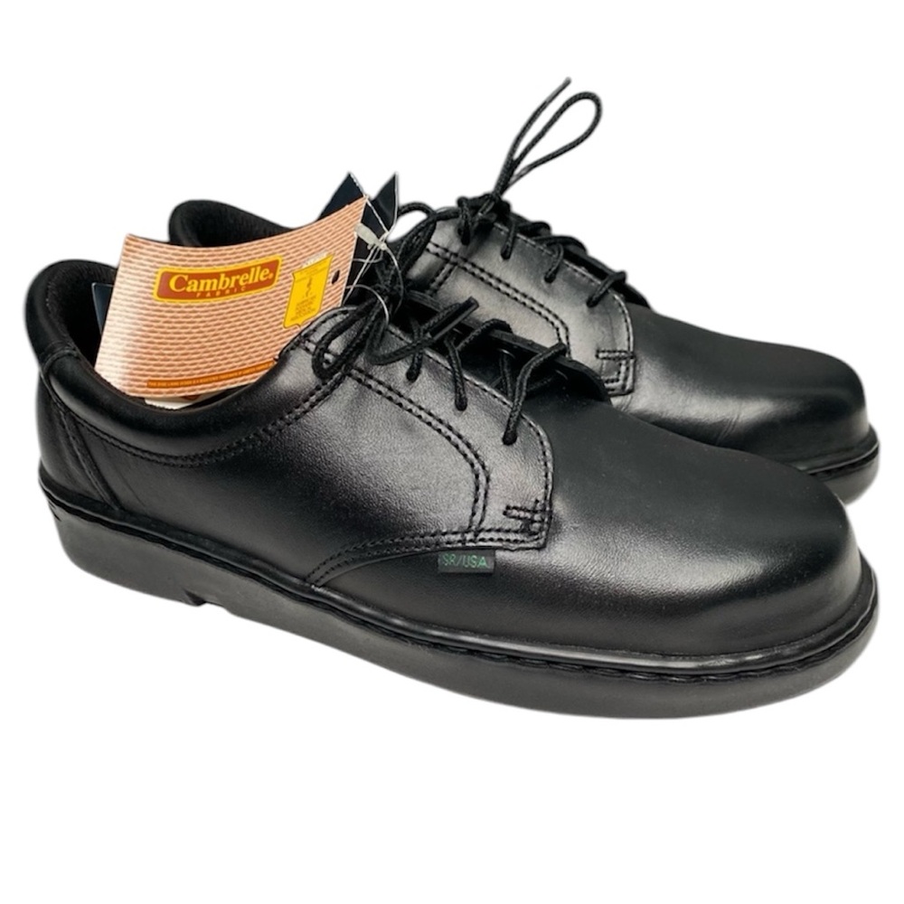 Rocky 911-100 Series Men’s Black Plain Toe Flat Sole Oxford Lace Up Shoes Size 8